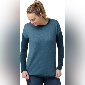 Smartwool Shadow Pine Colorblock crew sweater  green blue aqua grey gray light M